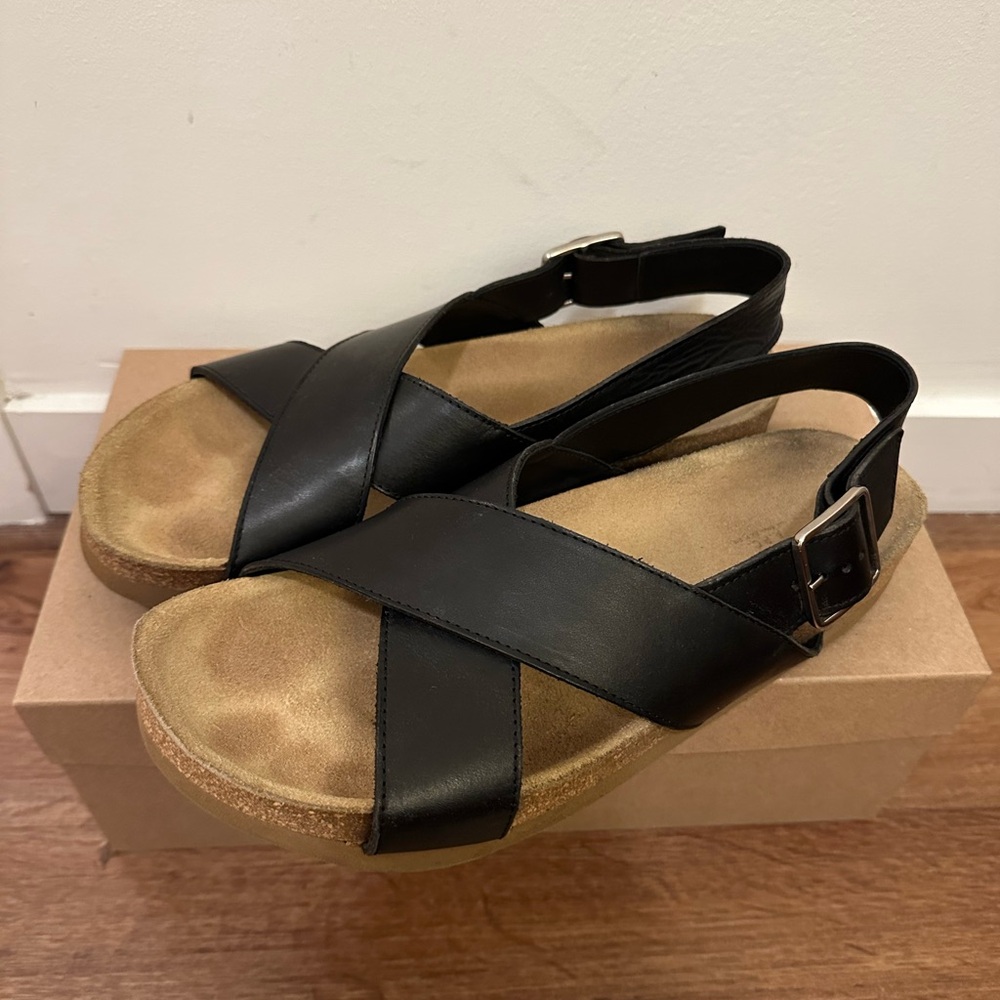 Men’s A.P.C. Black leather sandals